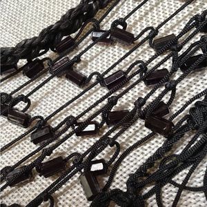 Hand Tied Beaded Triangle Scarf